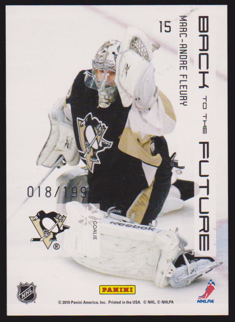 (image for) 2010-11 Limited Back To The Future #15 Tom Barrasso/Marc-Andre Fleury