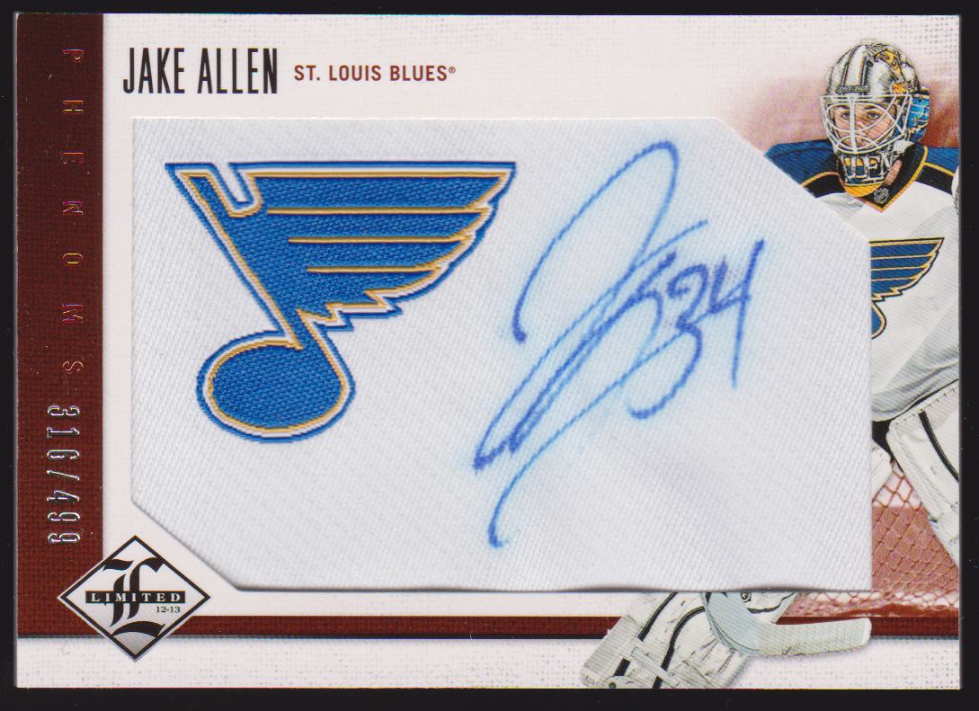 2012-13 Limited #214 Jake Allen AUTO 316/499 RC - Jerseys (image for) 2012-13 Limited #214 Jake Allen AUTO 316/499 RC - Jerseys