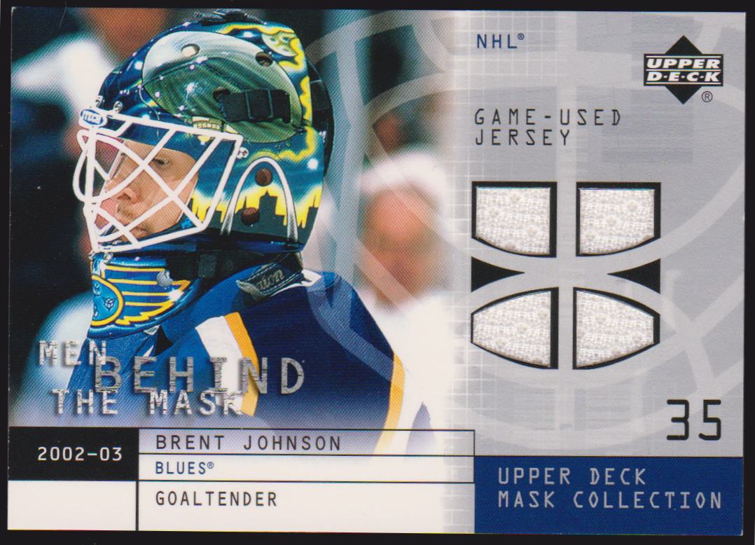 2002-03 UD Mask Collection Behind the Mask #BMBJ Brent Johnson (image for) 2002-03 UD Mask Collection Behind the Mask #BMBJ Brent Johnson