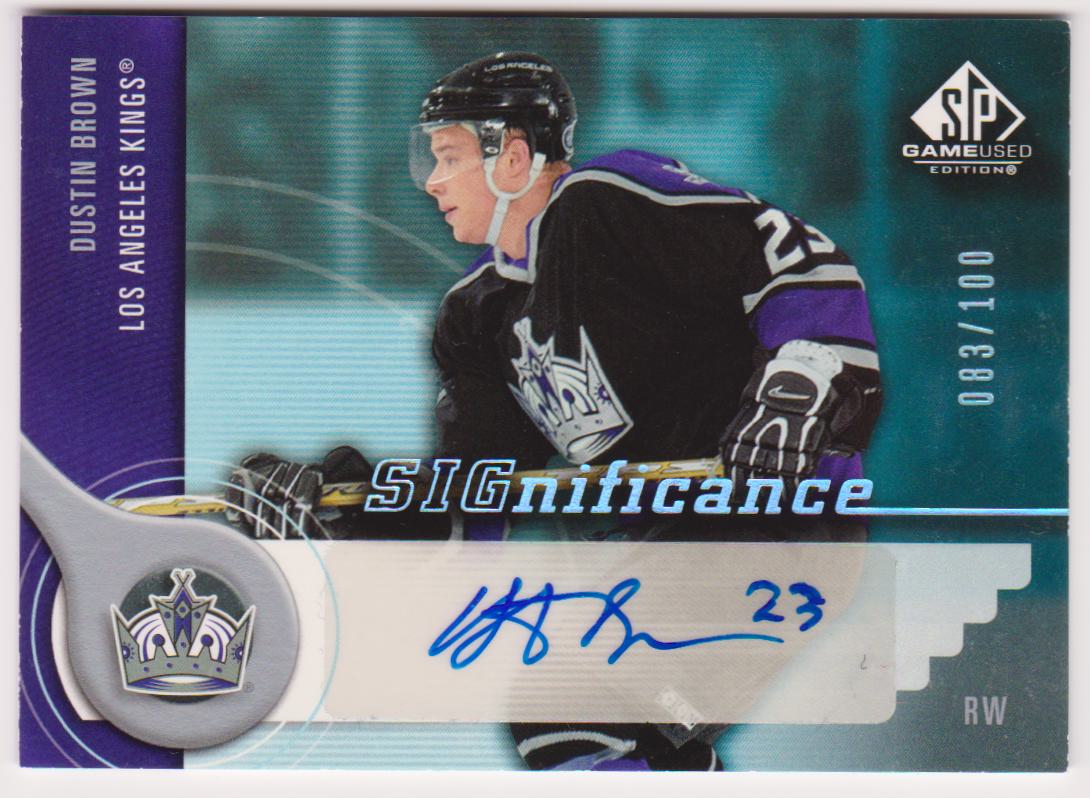 2005-06 SP Game Used SIGnificance #SDB Dustin Brown 83/100 (image for) 2005-06 SP Game Used SIGnificance #SDB Dustin Brown 83/100