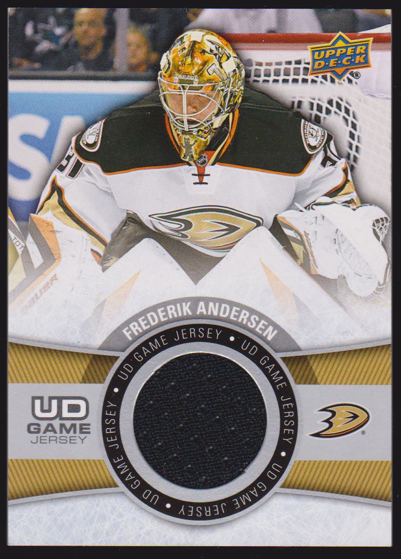 2015-16 Upper Deck Game Jerseys #GJFA Frederik Andersen (image for) 2015-16 Upper Deck Game Jerseys #GJFA Frederik Andersen