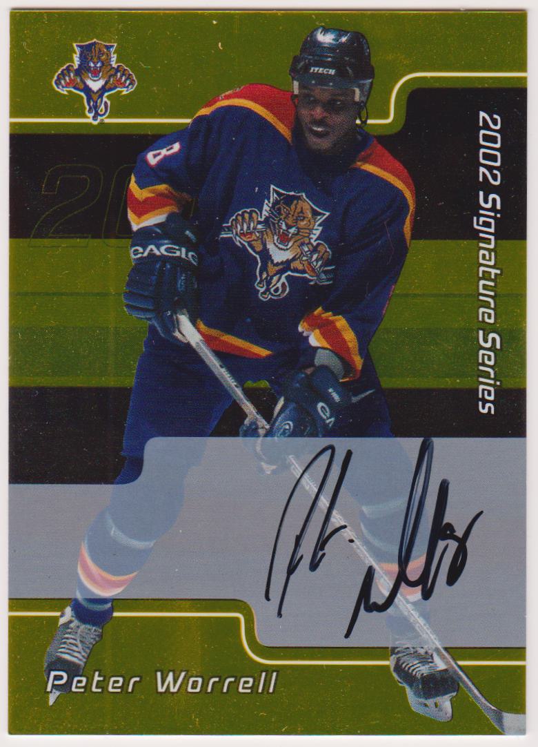 2001-02 BAP Signature Series Autographs Gold #61 Peter Worrell (image for) 2001-02 BAP Signature Series Autographs Gold #61 Peter Worrell