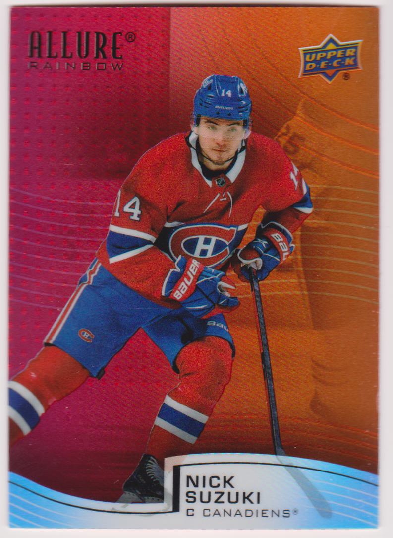 2021-22 Upper Deck Allure Rainbow Red Orange #R66 Nick Suzuki (image for) 2021-22 Upper Deck Allure Rainbow Red Orange #R66 Nick Suzuki