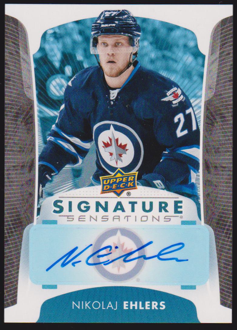 2017-18 Upper Deck Signature Sensations #SSNE Nikolaj Ehlers - AUTO (image for) 2017-18 Upper Deck Signature Sensations #SSNE Nikolaj Ehlers - AUTO