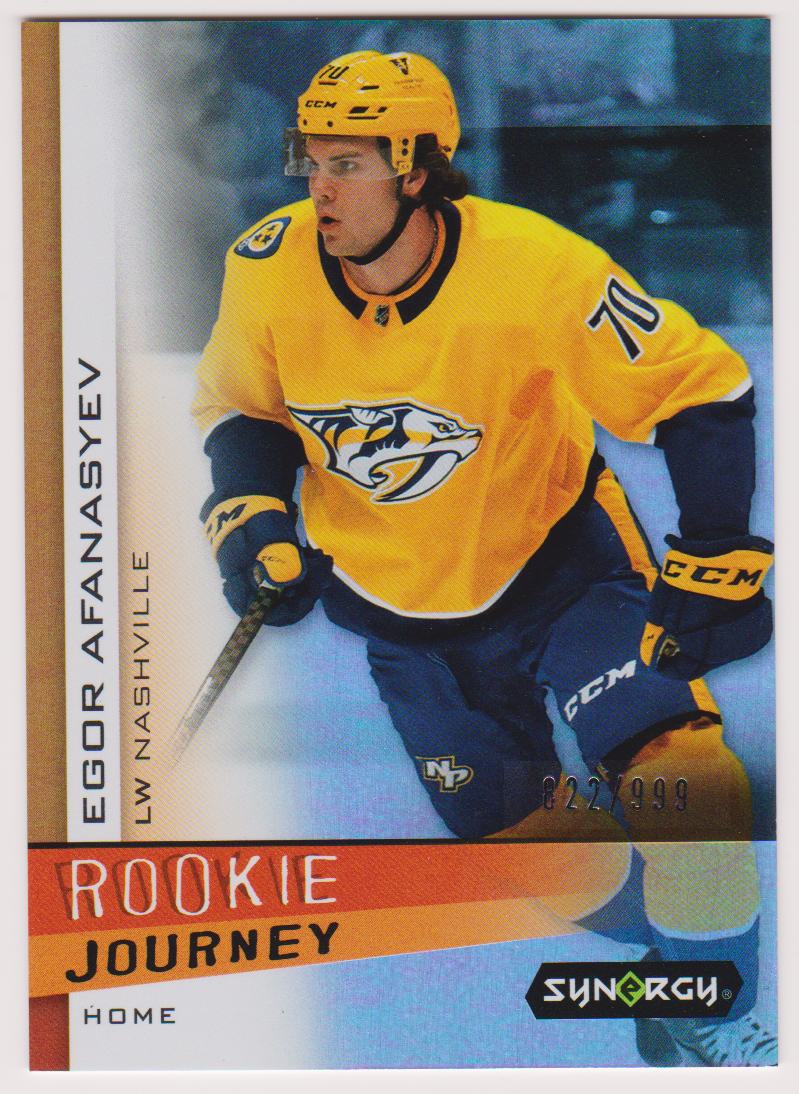 2023-24 Synergy Rookie Journey Home #RJ4 Egor Afanasyev 822/999 - RC Year (image for) 2023-24 Synergy Rookie Journey Home #RJ4 Egor Afanasyev 822/999 - RC Year