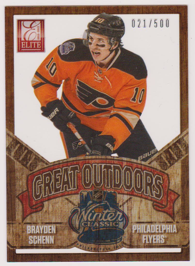 2012-13 Elite The Great Outdoors #24 Brayden Schenn 021/500 (image for) 2012-13 Elite The Great Outdoors #24 Brayden Schenn 021/500