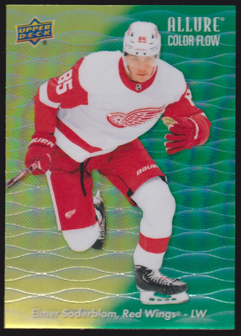 2023-24 Upper Deck Allure Color Flow Yellow Green #CF17 Elmer Soderblom - RC Year (image for) 2023-24 Upper Deck Allure Color Flow Yellow Green #CF17 Elmer Soderblom - RC Year