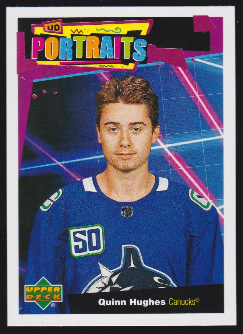 2020-21 Upper Deck UD Portraits #P36 Quinn Hughes (image for) 2020-21 Upper Deck UD Portraits #P36 Quinn Hughes
