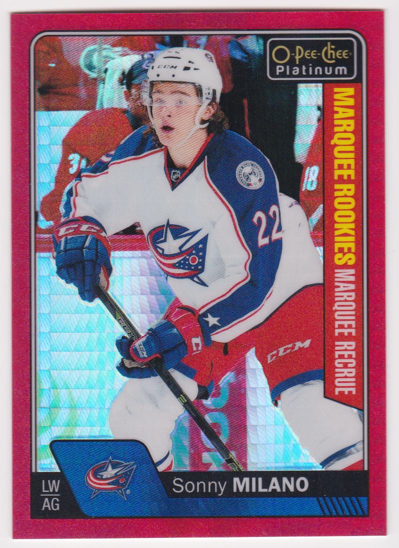 2016-17 O-Pee-Chee Platinum Red Prism #182 Sonny Milano 029/199 (image for) 2016-17 O-Pee-Chee Platinum Red Prism #182 Sonny Milano 029/199