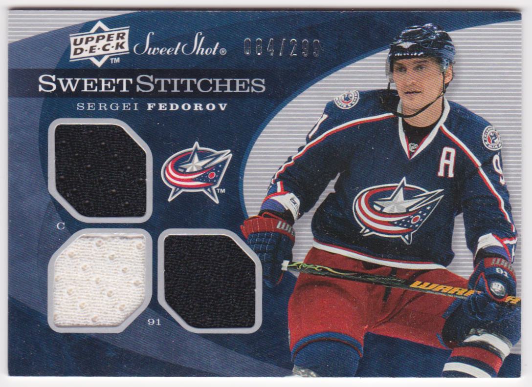 (image for) 2007-08 Sweet Shot Sweet Stitches Triples #SSTSF Sergei Fedorov - 084/299