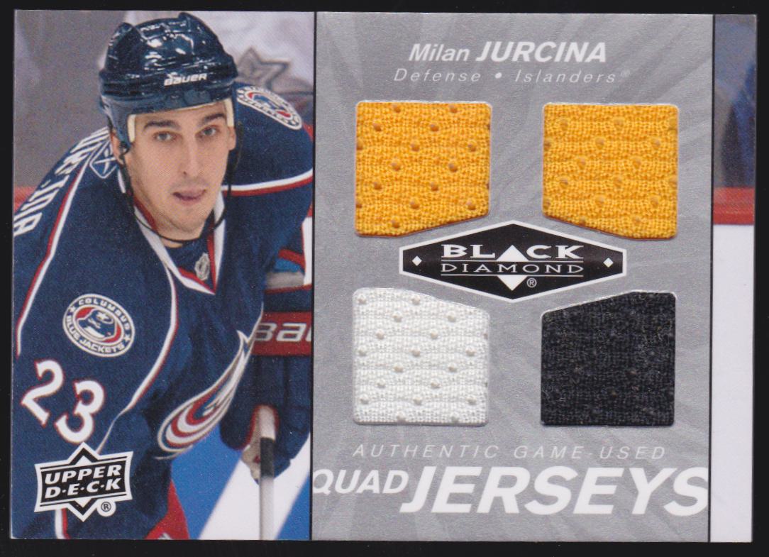 2010-11 Black Diamond Jerseys Quad #QJMJ Milan Jurcina (image for) 2010-11 Black Diamond Jerseys Quad #QJMJ Milan Jurcina