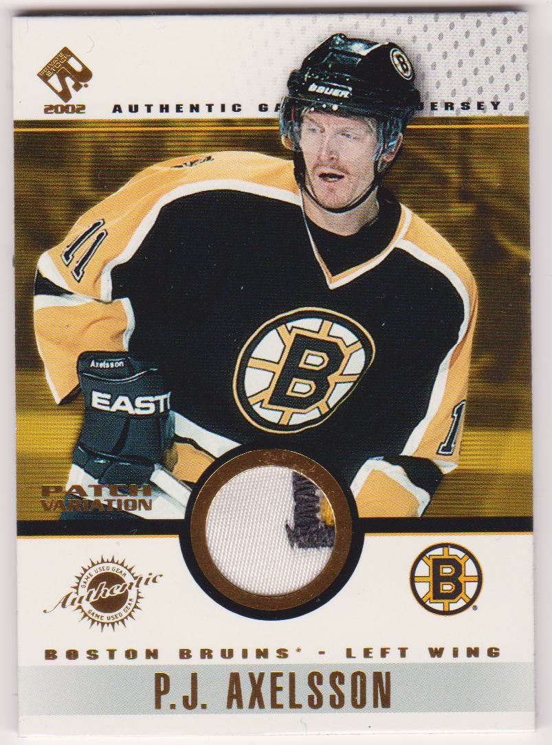 2001-02 Private Stock Game Gear Patches #7 P.J. Axelsson (image for) 2001-02 Private Stock Game Gear Patches #7 P.J. Axelsson