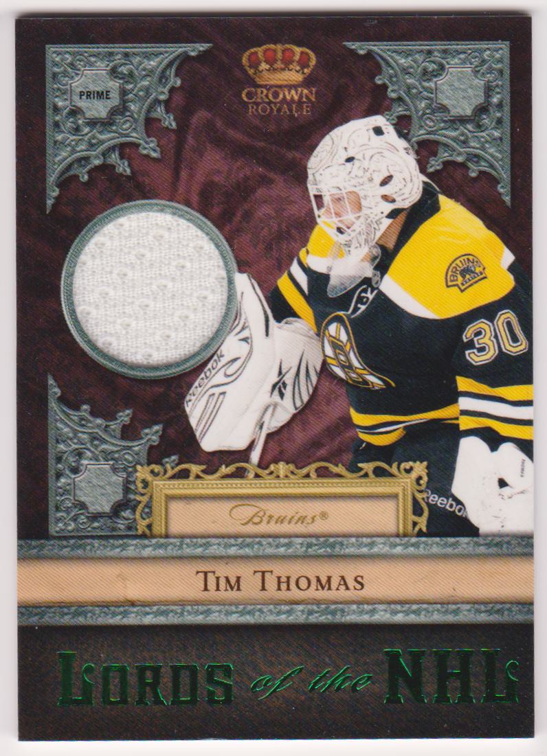 2011-12 Crown Royale Lords of the NHL Materials #9 Tim Thomas (image for) 2011-12 Crown Royale Lords of the NHL Materials #9 Tim Thomas