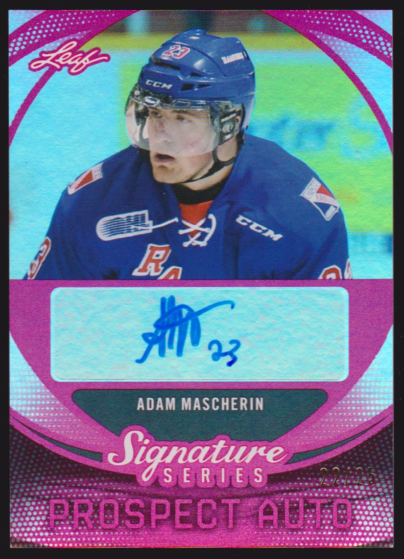 2015-16 Leaf Signature Series Prospects Autographs Red #SPAM1 Adam Mascherin 22/25 - XRC (image for) 2015-16 Leaf Signature Series Prospects Autographs Red #SPAM1 Adam Mascherin 22/25 - XRC