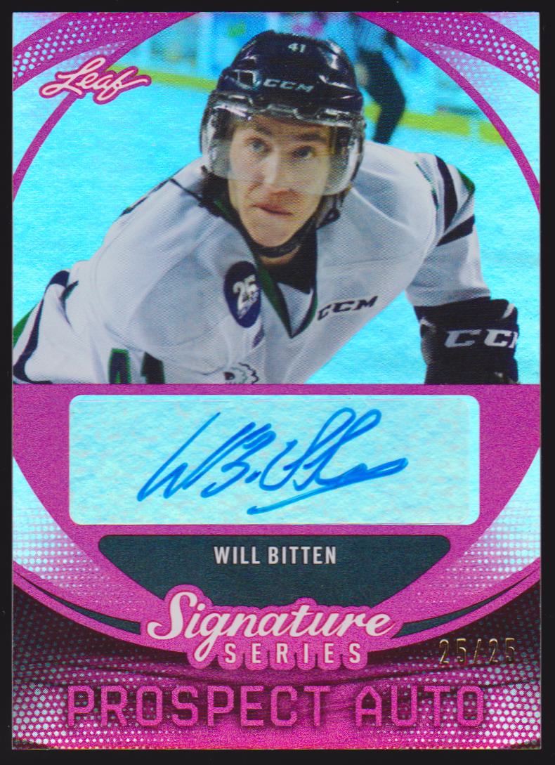 2015-16 Leaf Signature Series Prospects Autographs Red #SPWB1 Will Bitten 25/25 - XRC (image for) 2015-16 Leaf Signature Series Prospects Autographs Red #SPWB1 Will Bitten 25/25 - XRC