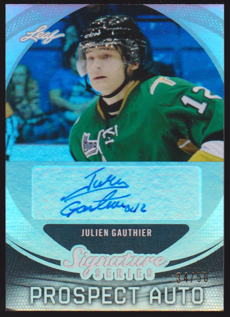 2015-16 Leaf Signature Series Prospects Autographs Gray #SPJG1 Julien Gauthier 34/50 - XRC (image for) 2015-16 Leaf Signature Series Prospects Autographs Gray #SPJG1 Julien Gauthier 34/50 - XRC