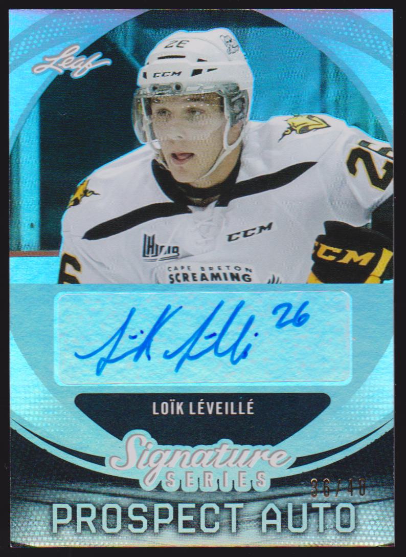 2015-16 Leaf Signature Series Prospects Autographs Gray #SPLL1 Loik Léveillé 36/40 - XRC (image for) 2015-16 Leaf Signature Series Prospects Autographs Gray #SPLL1 Loik Léveillé 36/40 - XRC
