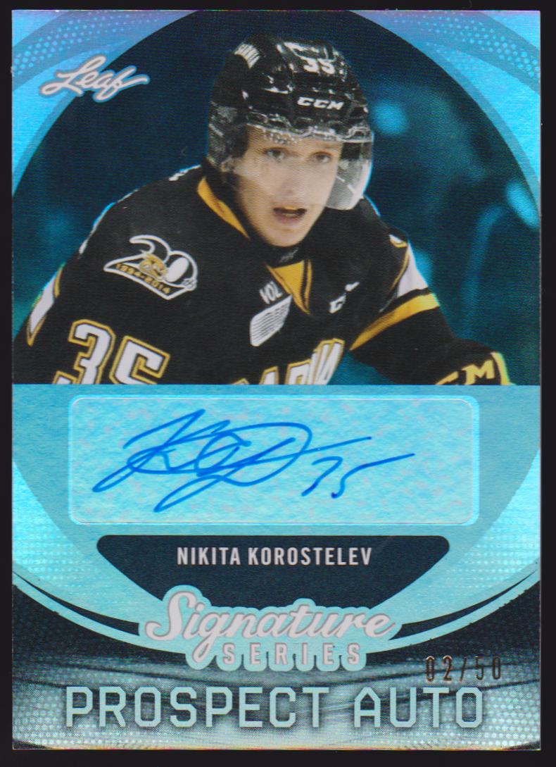 2015-16 Leaf Signature Series Prospects Autographs Gray #SPNK1 Nikita Korostelev 02/50 - XRC (image for) 2015-16 Leaf Signature Series Prospects Autographs Gray #SPNK1 Nikita Korostelev 02/50 - XRC