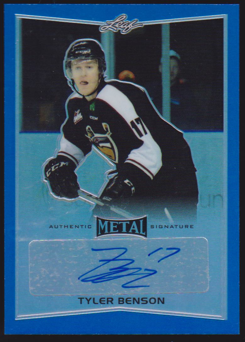 2015-16 Leaf Metal Prismatic Blue #BATB2 Tyler Benson 10/25 AUTO (image for) 2015-16 Leaf Metal Prismatic Blue #BATB2 Tyler Benson 10/25 AUTO