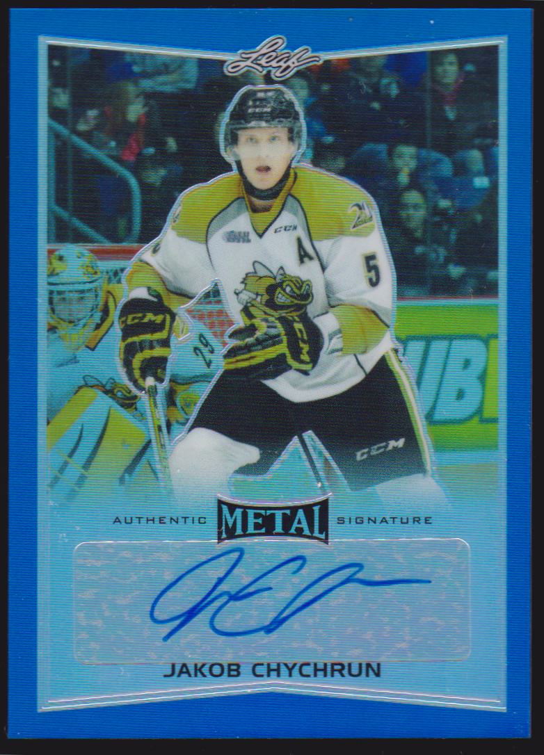2015-16 Leaf Metal Prismatic Blue #BAJC1 Jakob Chychrun 6/25 AUTO (image for) 2015-16 Leaf Metal Prismatic Blue #BAJC1 Jakob Chychrun 6/25 AUTO