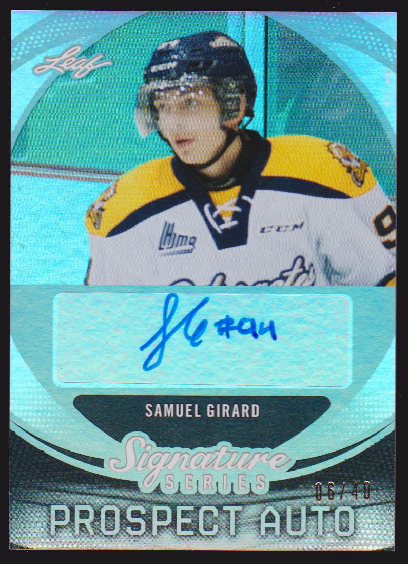 2015-16 Leaf Signature Series Prospects Autographs Gray #SPSG1 Samuel Girard 06/40 - XRC (image for) 2015-16 Leaf Signature Series Prospects Autographs Gray #SPSG1 Samuel Girard 06/40 - XRC