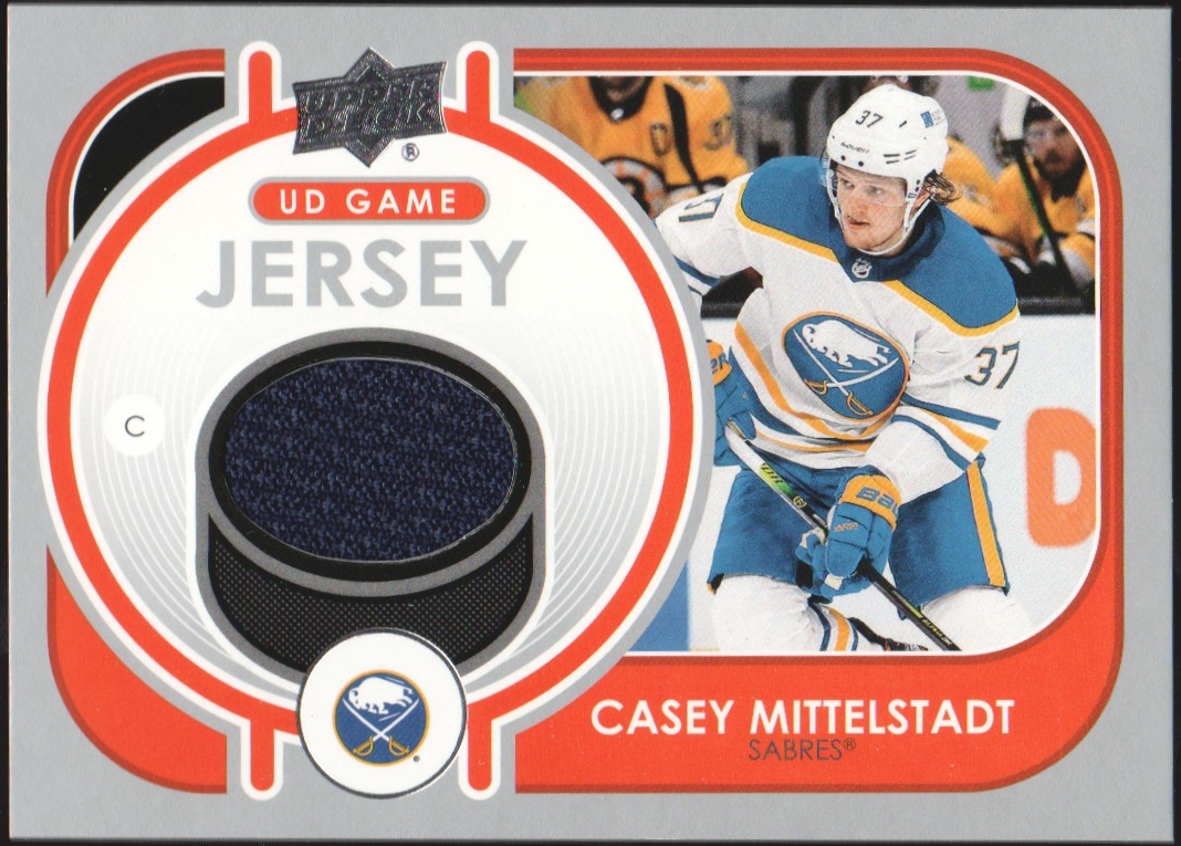 2021-22 Upper Deck Game Jerseys #GJCM Casey Mittelstadt (image for) 2021-22 Upper Deck Game Jerseys #GJCM Casey Mittelstadt