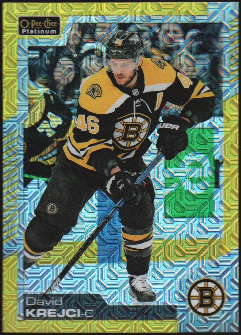 (image for) 2020-21 O-Pee-Chee Platinum Yellow Traxx #77 David Krejci