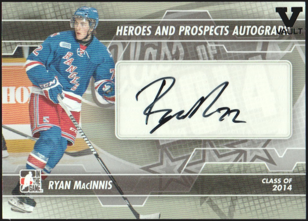2013-14 ITG Heroes and Prospects Autographs #ARMA Ryan MacInnis (image for) 2013-14 ITG Heroes and Prospects Autographs #ARMA Ryan MacInnis