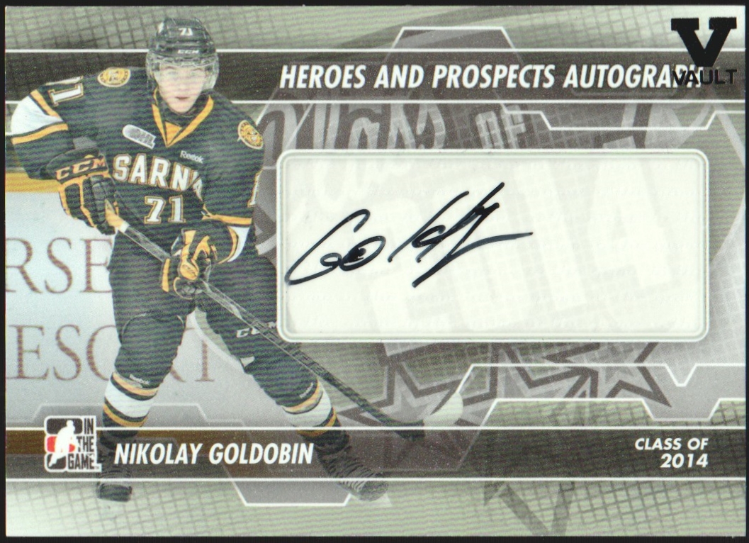 2013-14 ITG Heroes and Prospects Auto #ANG Nikolay Goldobin (image for) 2013-14 ITG Heroes and Prospects Auto #ANG Nikolay Goldobin
