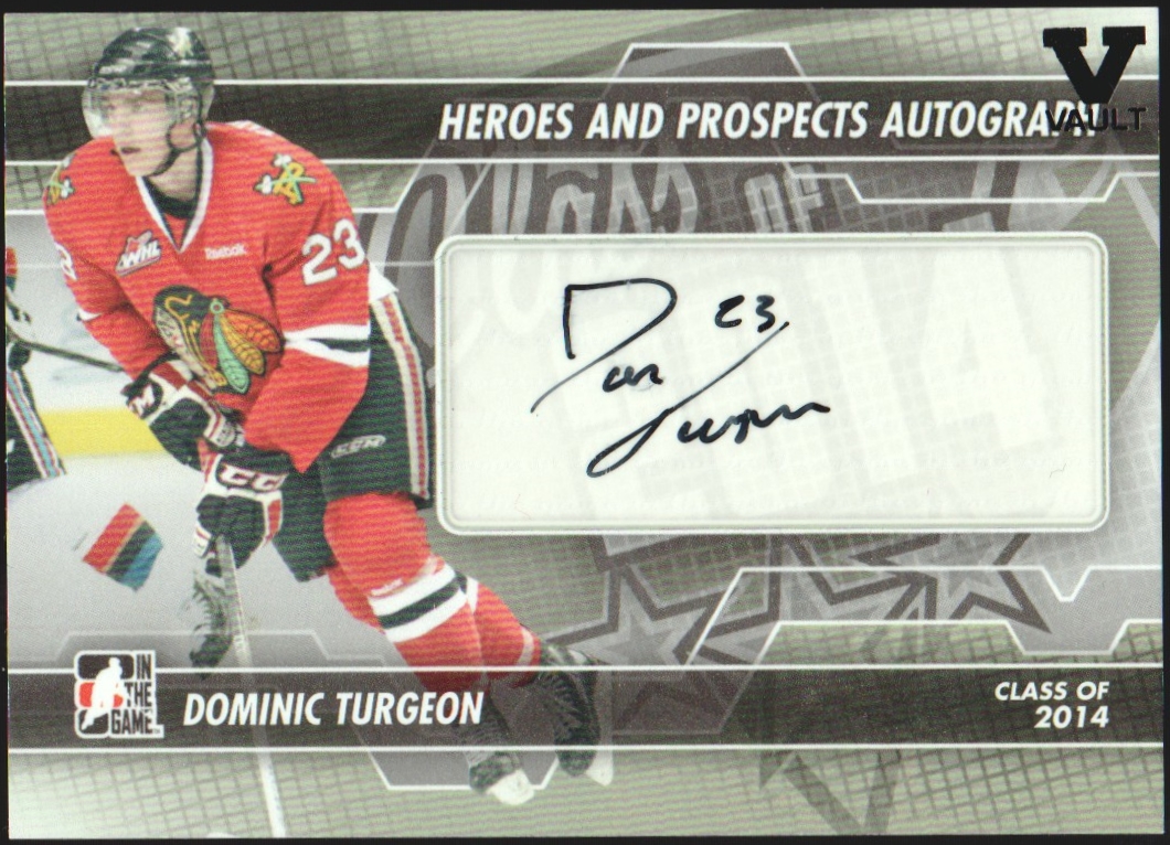 2013-14 ITG Heroes and Prospects Autographs #ADT Dominic Turgeon (image for) 2013-14 ITG Heroes and Prospects Autographs #ADT Dominic Turgeon
