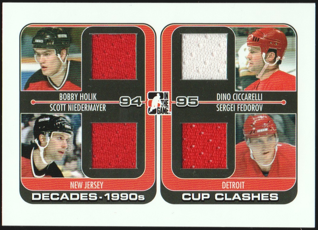 2013-14 ITG Decades 1990s Cup Clashes Quad Jerseys Black #CC06 (image for) 2013-14 ITG Decades 1990s Cup Clashes Quad Jerseys Black #CC06