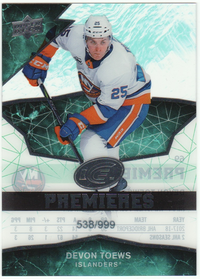 (image for) 2018-19 Upper Deck Ice #69 Devon Toews 538/999 RC