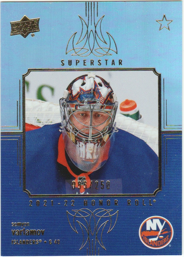 2021-22 Upper Deck Honor Roll Rainbow #HR44 Semyon Varlamov (image for) 2021-22 Upper Deck Honor Roll Rainbow #HR44 Semyon Varlamov