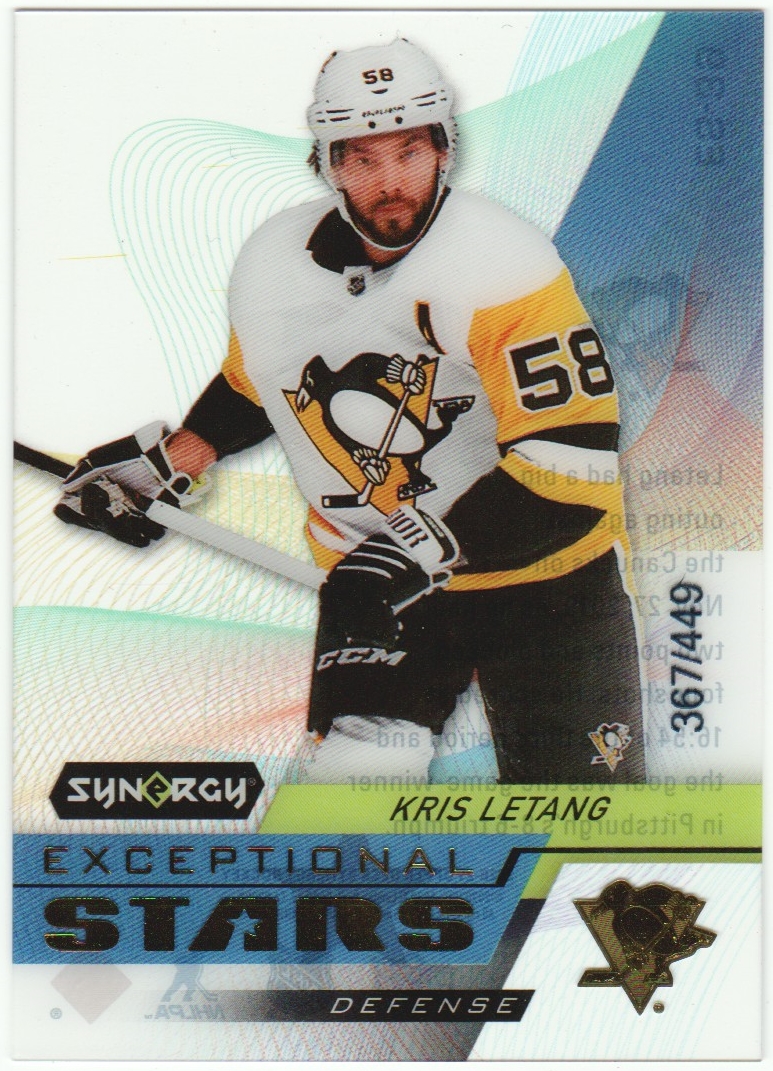 (image for) 2020-21 Synergy Exceptional Stars Gold #ES39 Kris Letang 367/449