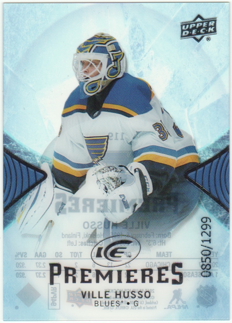 2017-18 Upper Deck Ice #119 Ville Husso 850/1299 RC (image for) 2017-18 Upper Deck Ice #119 Ville Husso 850/1299 RC