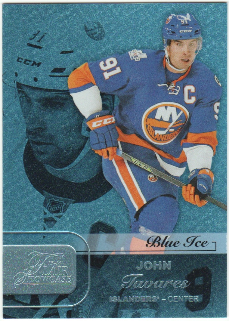 2015-16 Fleer Showcase Flair Blue Ice #17 John Tavares 37/99 (image for) 2015-16 Fleer Showcase Flair Blue Ice #17 John Tavares 37/99