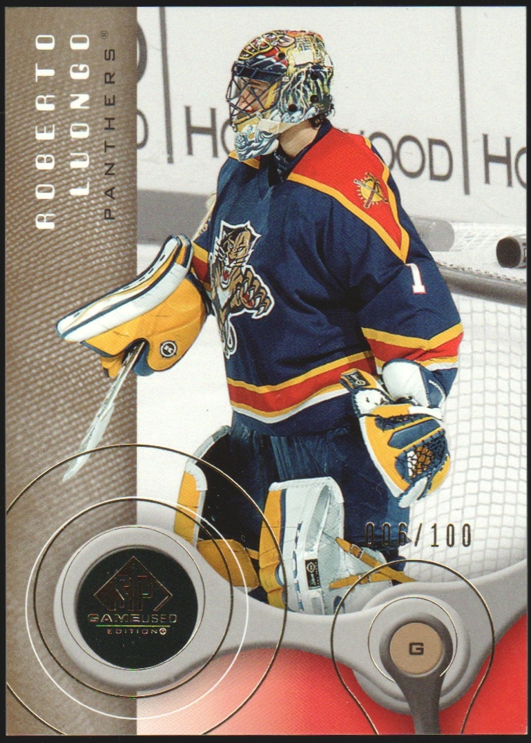 2005-06 SP Game Used Gold #44 Roberto Luongo 006/100 (image for) 2005-06 SP Game Used Gold #44 Roberto Luongo 006/100
