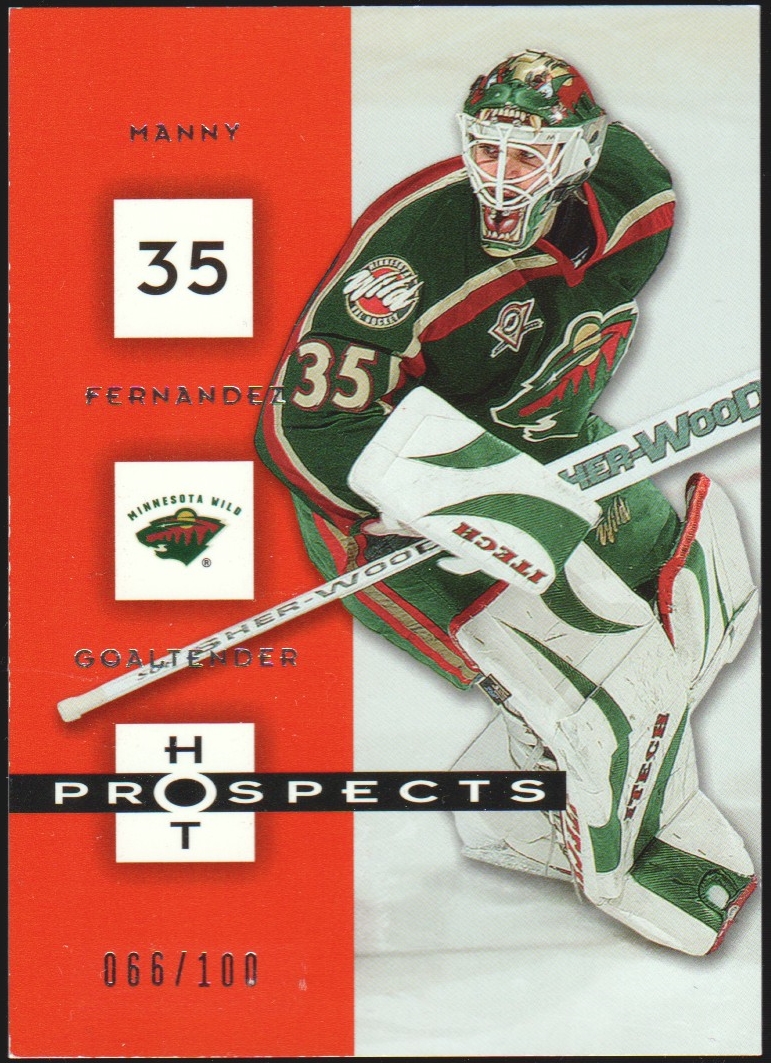 2005-06 Hot Prospects Red Hot #50 Manny Fernandez 66/100 (image for) 2005-06 Hot Prospects Red Hot #50 Manny Fernandez 66/100