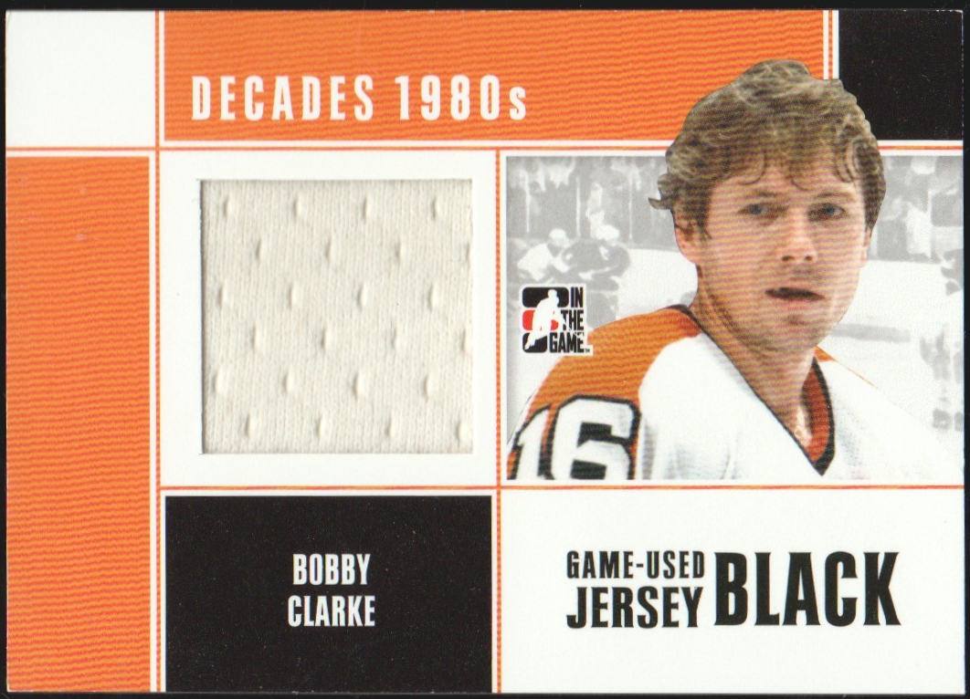 2010-11 ITG Decades 1980s Jerseys Black #M09 Bobby Clarke (image for) 2010-11 ITG Decades 1980s Jerseys Black #M09 Bobby Clarke