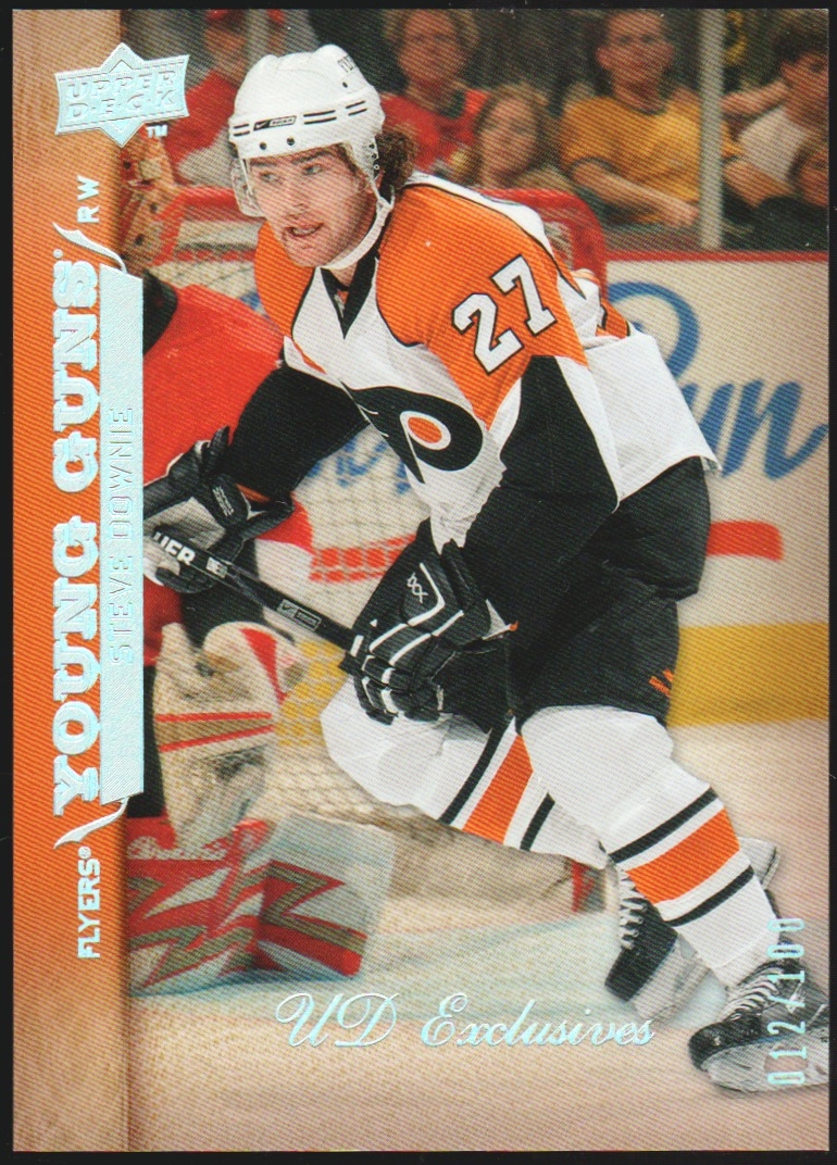 2007-08 Upper Deck Exclusives #487 Steve Downie 12/100 (image for) 2007-08 Upper Deck Exclusives #487 Steve Downie 12/100