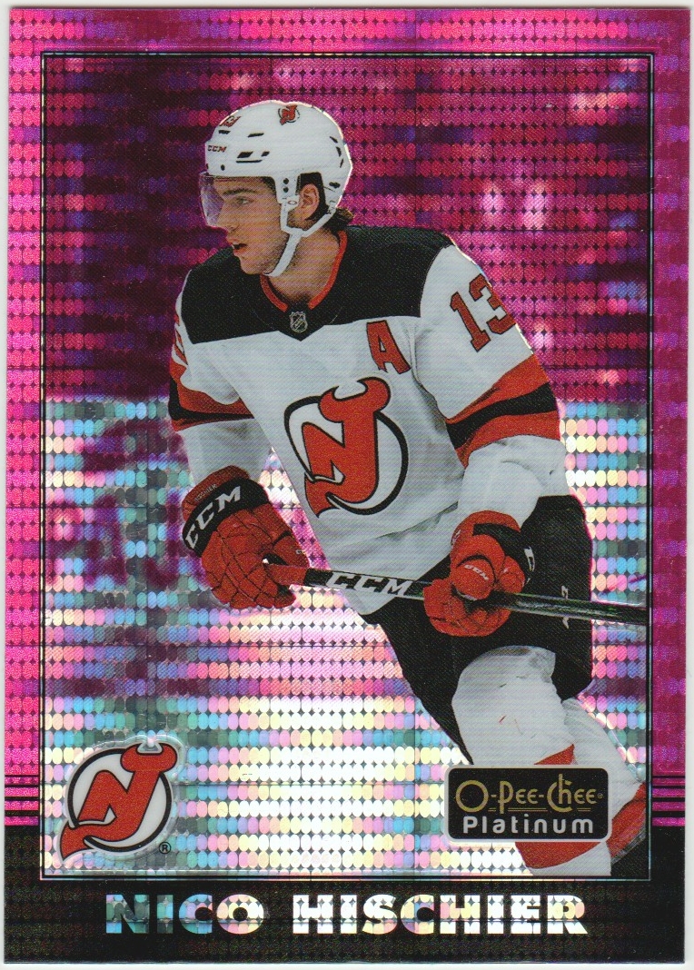 2020-21 OPC Platinum Retro Seismic Pink #R27 Nico Hischier (image for) 2020-21 OPC Platinum Retro Seismic Pink #R27 Nico Hischier