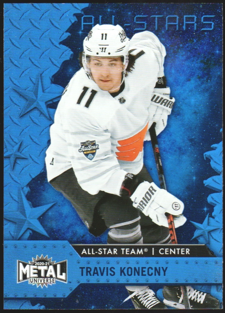 (image for) 2020-21 Metal Universe Blue Spectrum #168 Travis Konecny