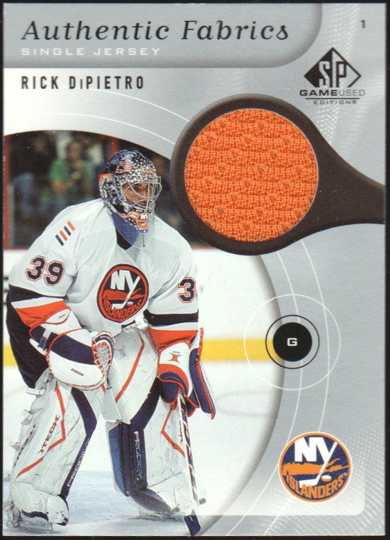 2005-06 SP Game Used Authentic Fabrics #AFRD Rick DiPietro (image for) 2005-06 SP Game Used Authentic Fabrics #AFRD Rick DiPietro