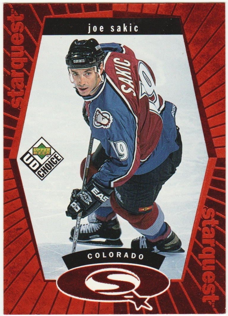 1998-99 UD Choice StarQuest Red #SQ11 Joe Sakic (image for) 1998-99 UD Choice StarQuest Red #SQ11 Joe Sakic