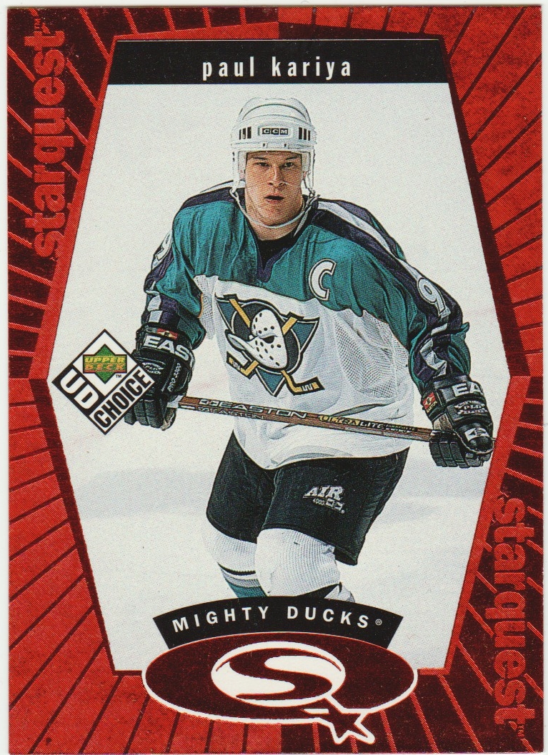 1998-99 UD Choice StarQuest Red #SQ25 Paul Kariya (image for) 1998-99 UD Choice StarQuest Red #SQ25 Paul Kariya