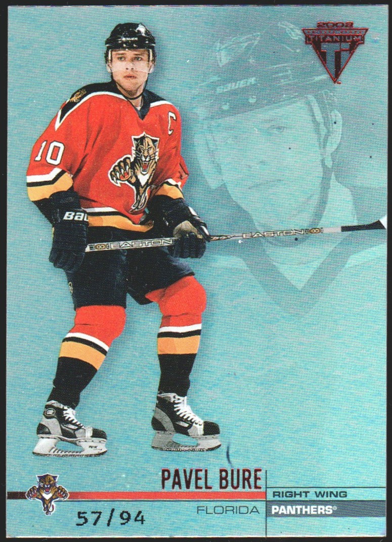 2001-02 Titanium Hobby Red #59 Pavel Bure 57/94 (image for) 2001-02 Titanium Hobby Red #59 Pavel Bure 57/94