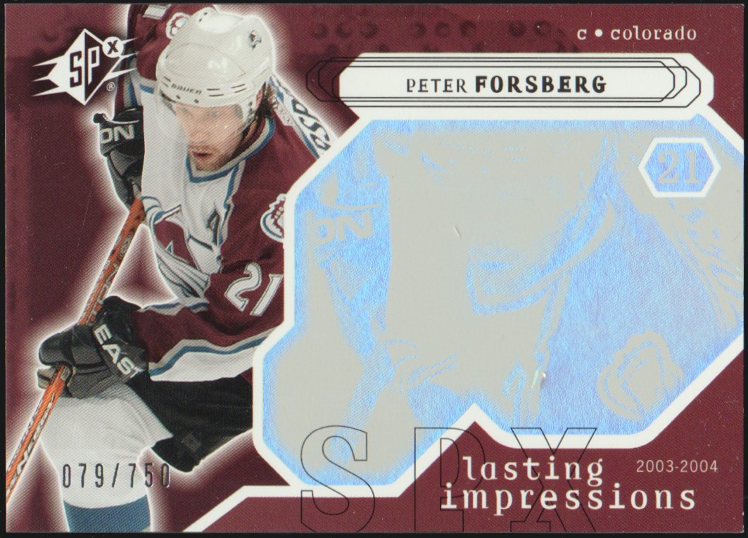 (image for) 2003-04 SPx #121 Peter Forsberg Lasting Impressions 079/750