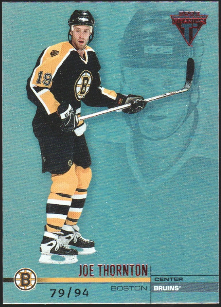 2001-02 Titanium Hobby Red #11 Joe Thornton 79/94 (image for) 2001-02 Titanium Hobby Red #11 Joe Thornton 79/94