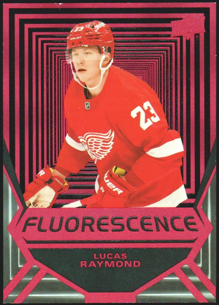 2021-22 Upper Deck Fluorescence Red #FL4 Lucas Raymond RC (image for) 2021-22 Upper Deck Fluorescence Red #FL4 Lucas Raymond RC