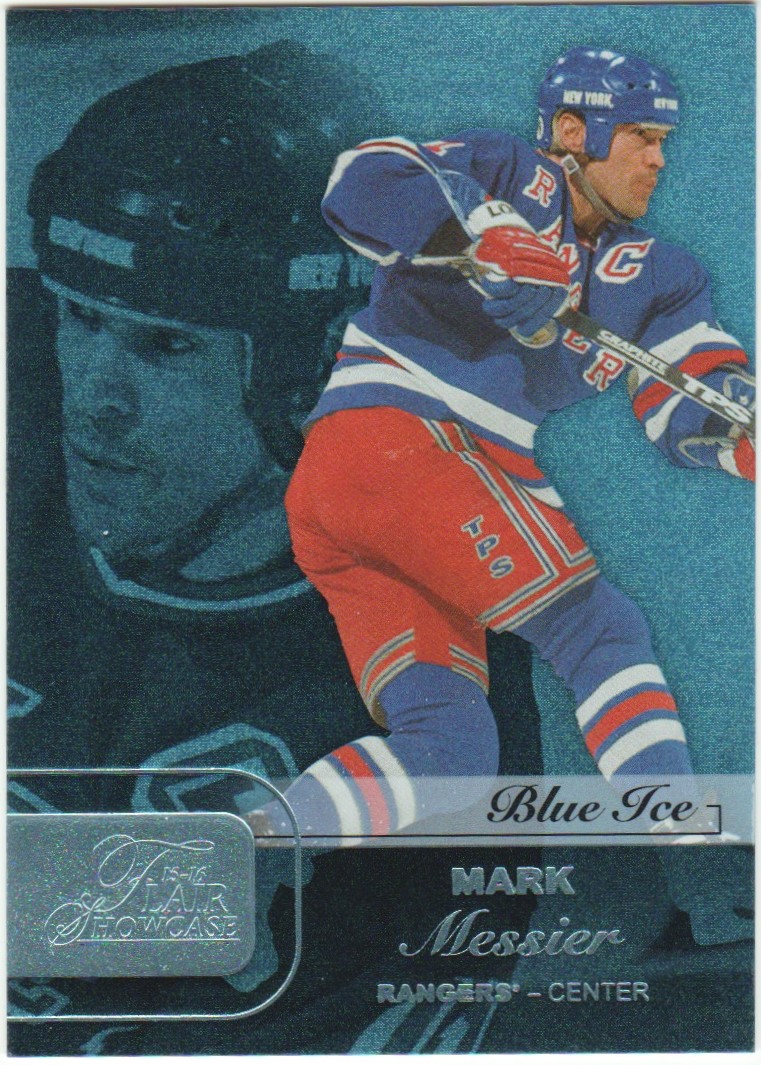 2015-16 Fleer Showcase Flair Blue Ice #29 Mark Messier 85/99 (image for) 2015-16 Fleer Showcase Flair Blue Ice #29 Mark Messier 85/99